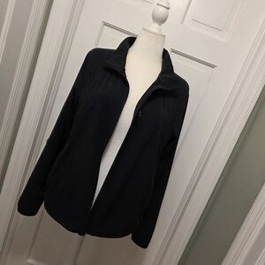 Athleta Black Women's Track Athletic Jacket Size XL, Black Zip Stretch